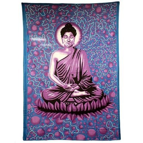 Indian Bedspreads  Wall Hangings  Blue Buddha_500x500